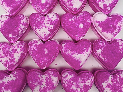 Pink Pear Heart Bath Bomb