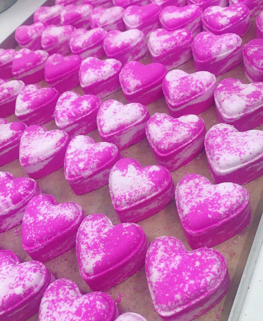 Pink Pear Heart Bath Bomb